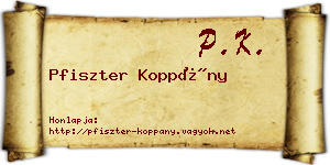 Pfiszter Koppány névjegykártya